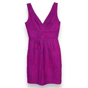 Trina Turk Concetta Dress in Orchid Pink Purple Tweed V-Neck Shift Womens Size 2